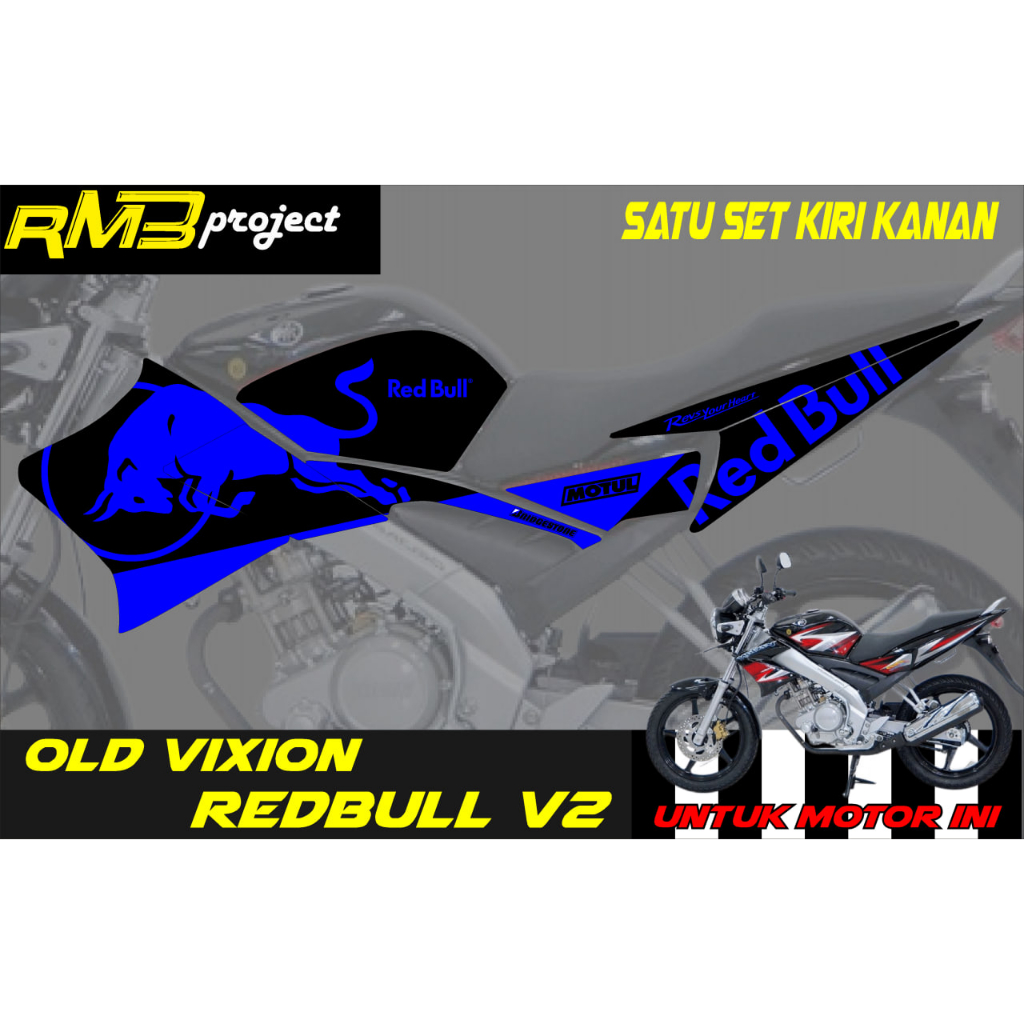 Stiker striping Yamaha Vixion lama Old vixion Redbull v2