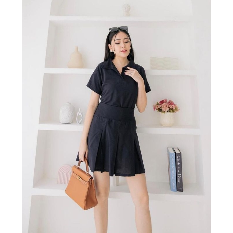 stelab rok celana linen crop top baju stelan cewek wanita baju cewek wanita remaja dewasa stelan lin
