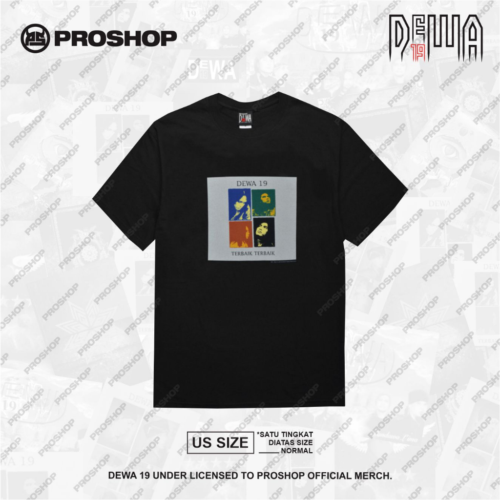 Ready Stock - Proshop | Terbaik Terbaik Dewa 19 Tshirt | Kaos Pria Kaos Distro | Hitam | Original Te