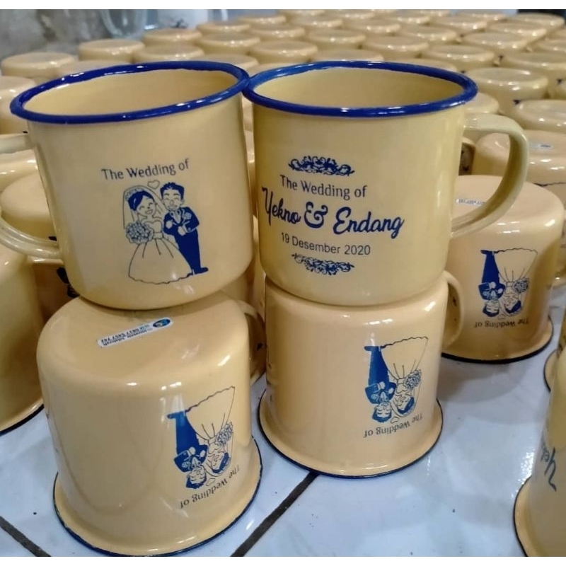 souvenir gelas cangkir enamel