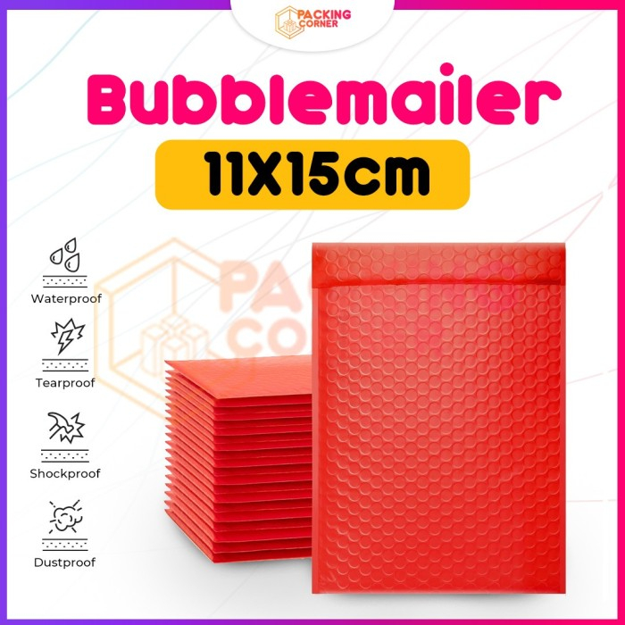 BUBBLE MAILER 11X15 MERAH Amplop Bubble Wrap Bubblemailer Packing 11X15