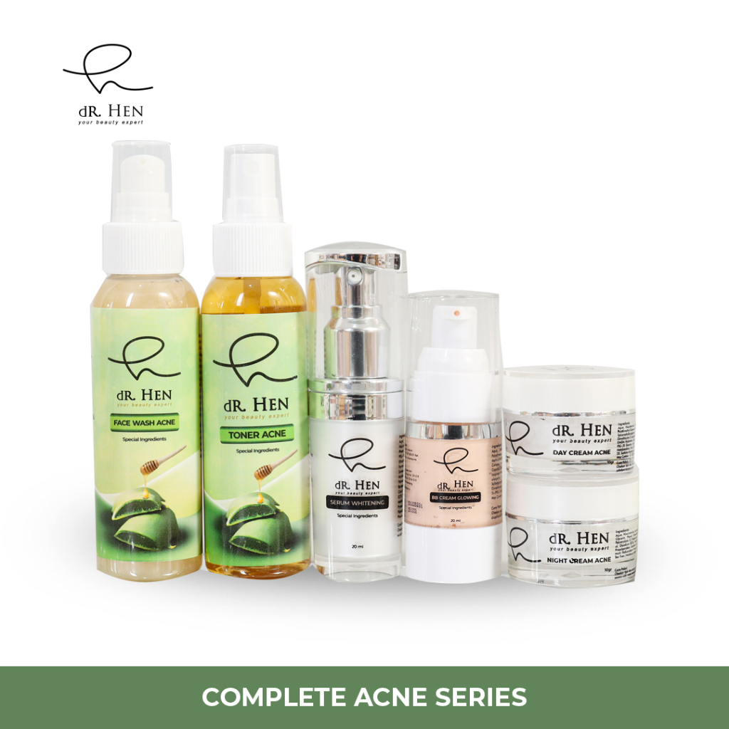 dR Hen Skincare Paket Acne Lengkap (Serum Whitening)
