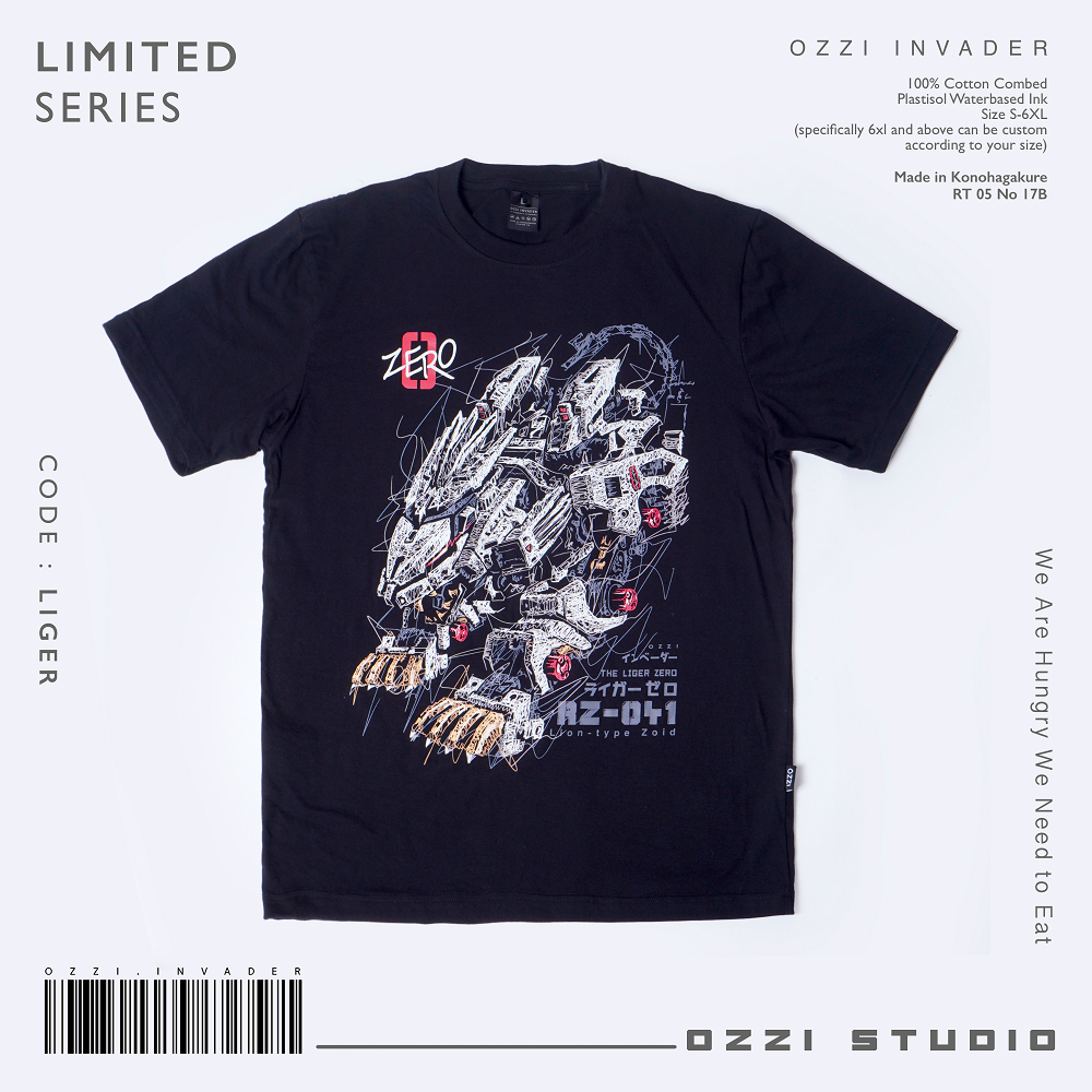 TSHIRT ZOID LIGER ZERO AND SCHNEIDER | TSHIRT DISTRO PRIA | KAOS MECHA 30S