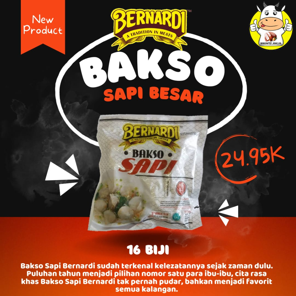 

BERNARDI BAKSO SAPI 150GR ISI 16 - FROZEN FOOD - BRONTZ JOGJA