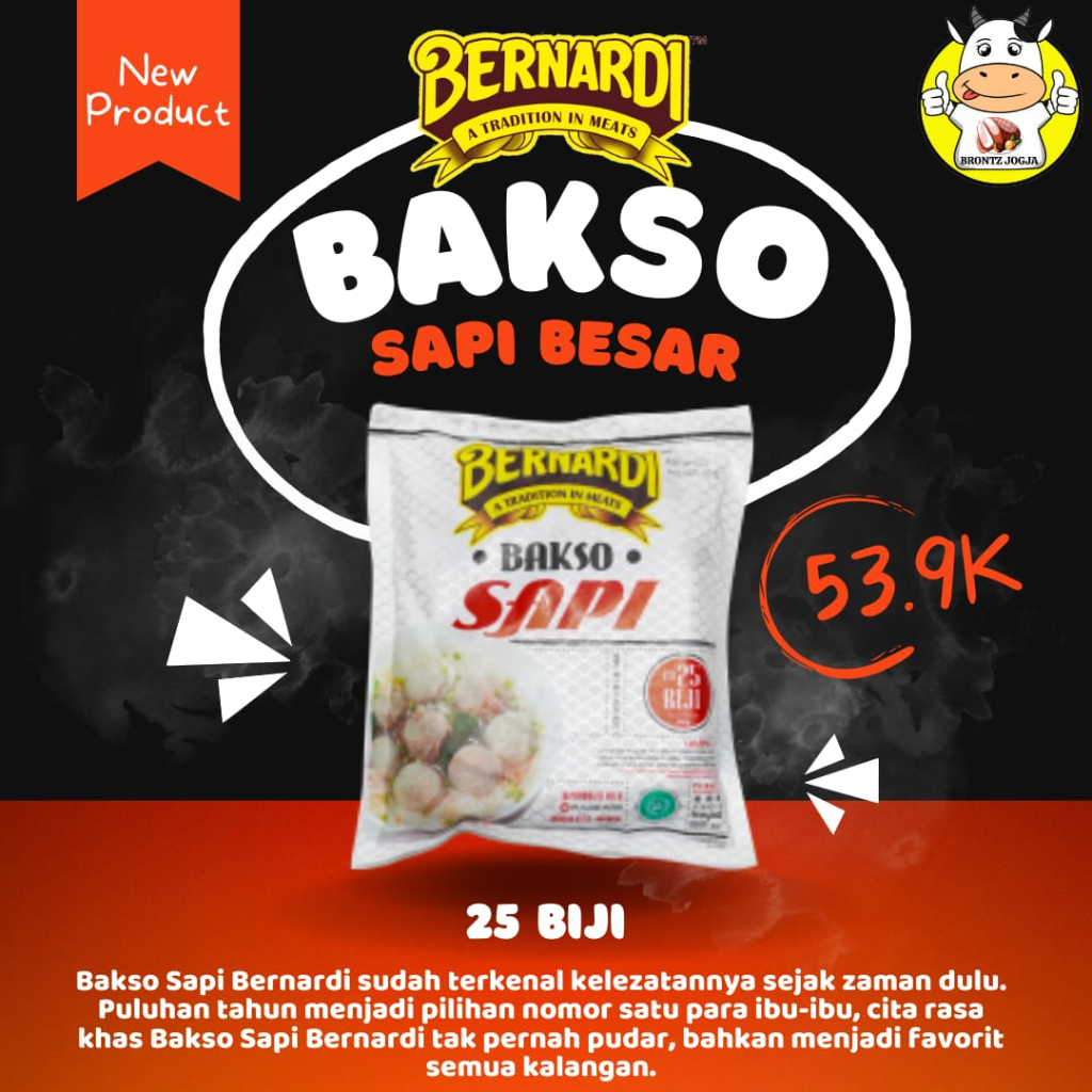 

BERNARDI BAKSO SAPI 340GR ISI 25 - FROZEN FOOD - BRONTZ JOGJA