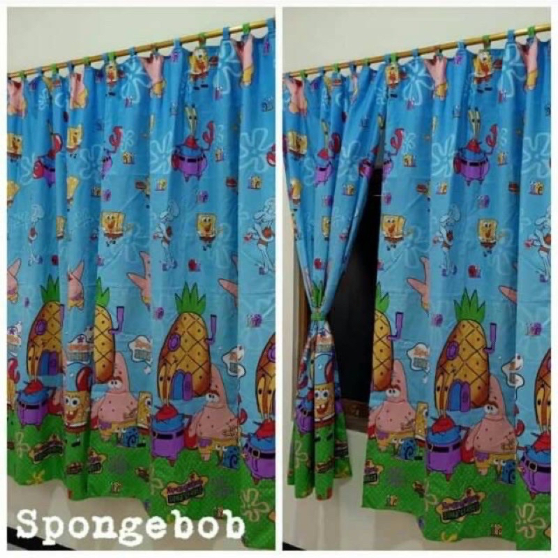 [ PINTU DAN JENDELA ] GORDEN TALI + PONI KARAKTER SPONGEBOB BIRU