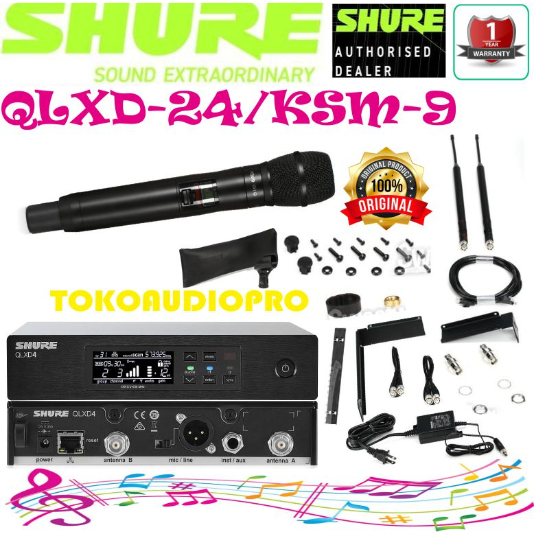 Mic Wireless Shure QLXD24/KSM9 Handheld Wireless Microphone Original QLXD24-KSM9