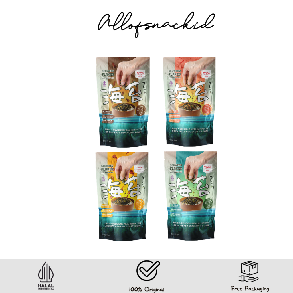 

Yuuka Food - Seaweed Flakes - Abon Rumput Laut - 50gr - Nori Springkles - Tanpa MSG