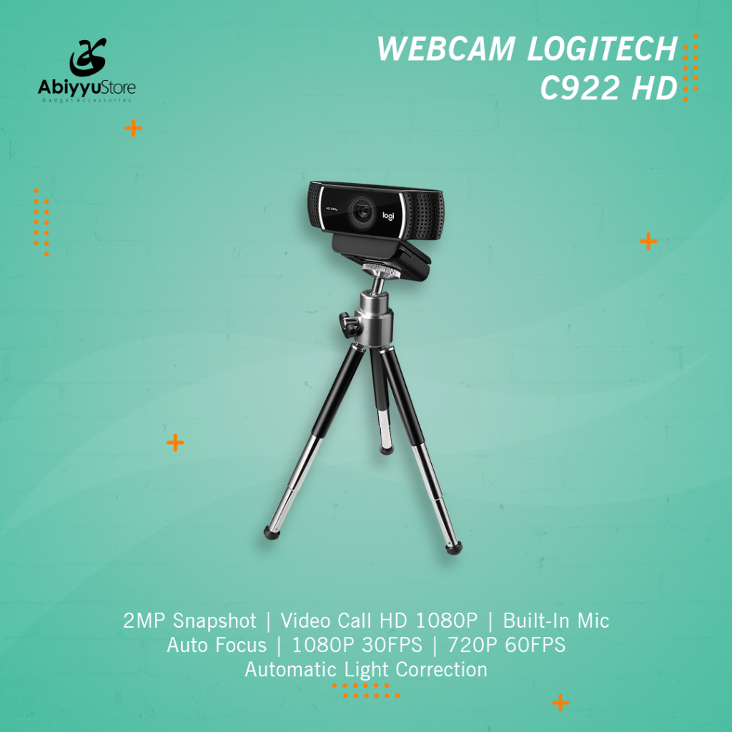 Logitech C922 2MP Webcam Komputer PC Laptop Notebook Web Cam