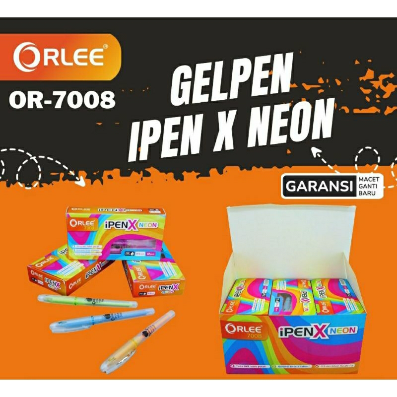 

1 pack = 12 pcs Ballpoint Orlee Ipen X Neon