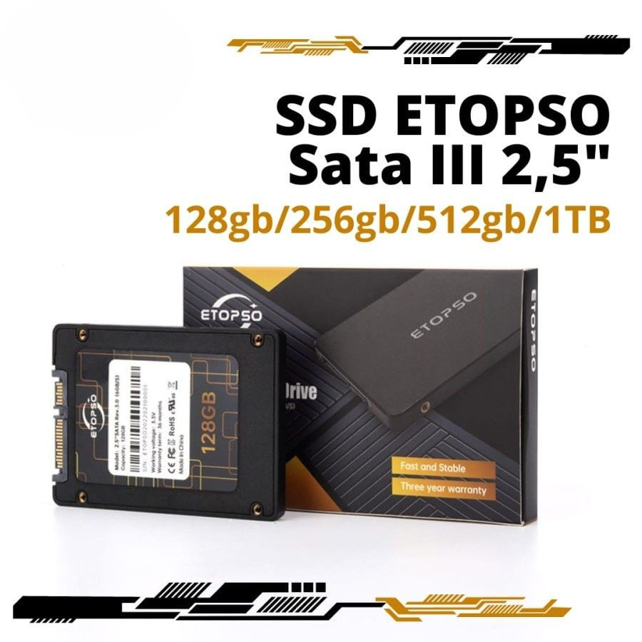 SSD ETOPSO Sata III 2,5" 128GB 256GB 512GB 1TB