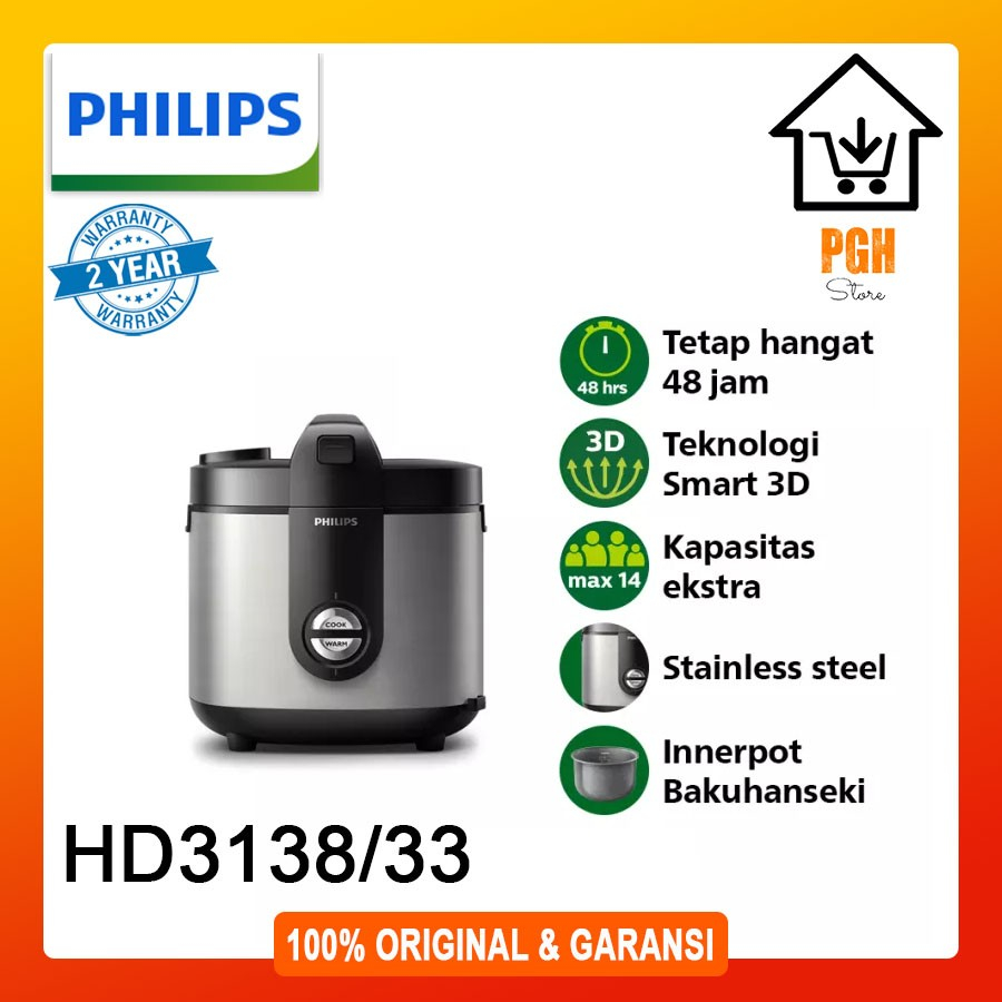 Philips Rice Cooker Magic Com Premium HD3138 / HD 3138