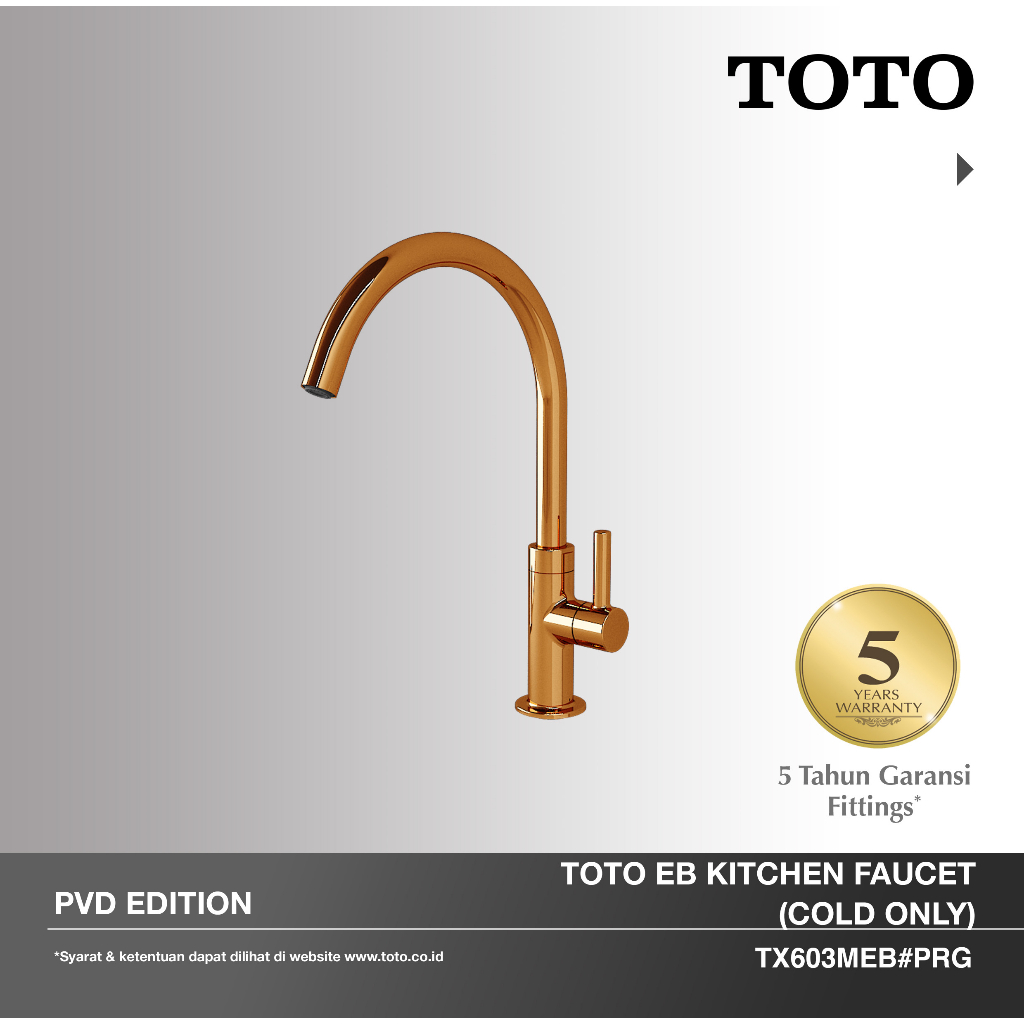 Toto Rose Gold Eb Kitchen Faucet / Keran Dapur Tx603Meb