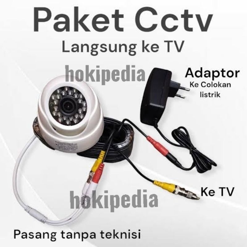 PAKET CCTV 1 KAMERA LANGSUNG KE TV PAKET CCTV LANGSUNG KE TV MURAH PLUG N PLAY