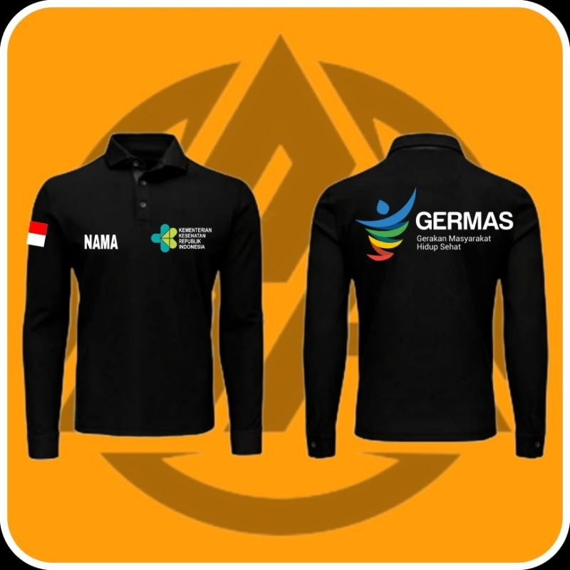 BAJU POLO SHIRT TANGAN PANJANG GERMAS//BAJU BERKERAH KEMENKES GERMAS