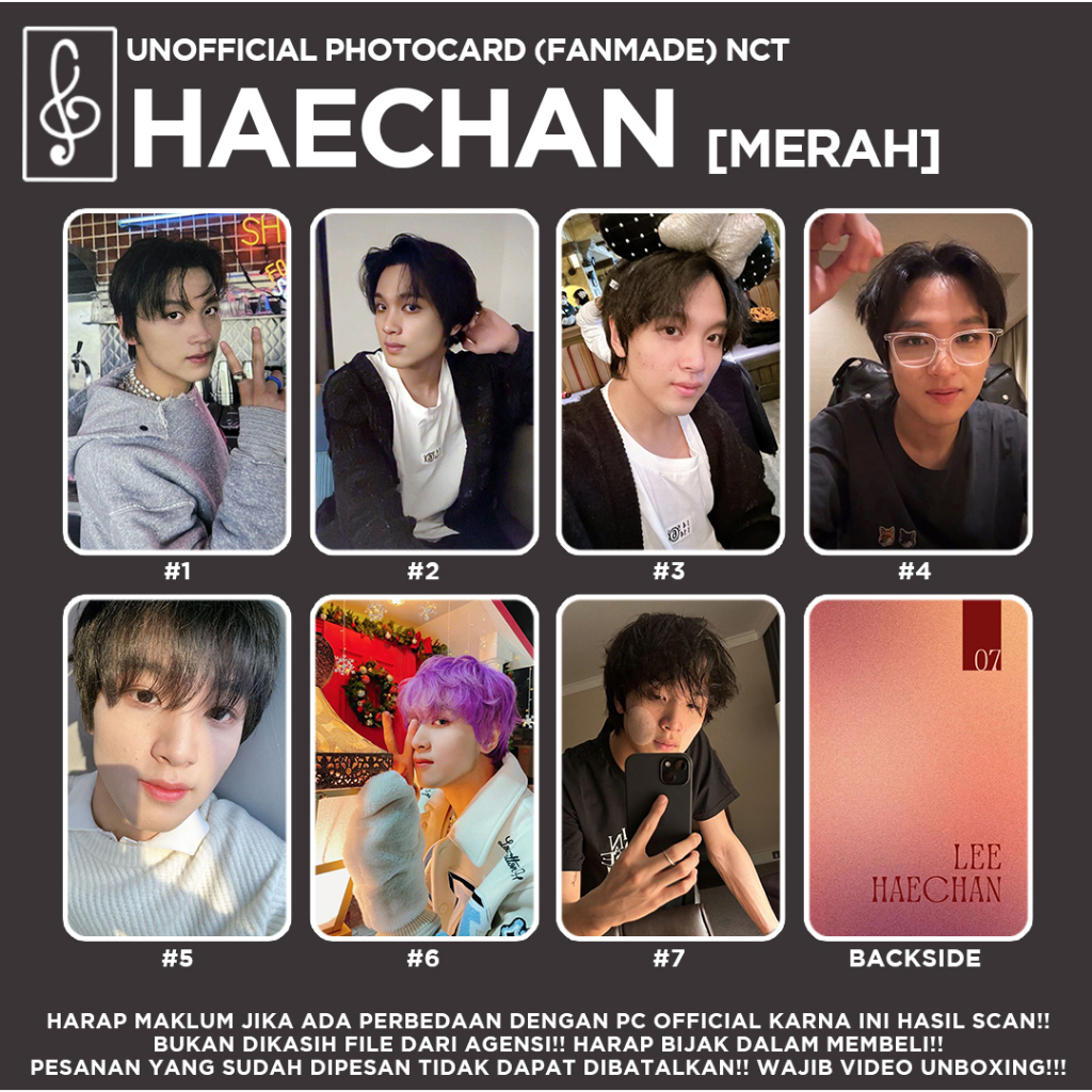 [SELCA WARNA] HAECHAN UNOFFICIAL PHOTOCARD