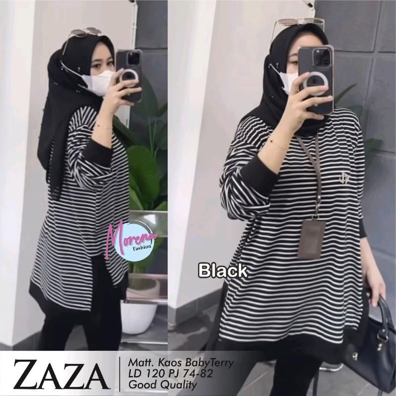 ZAZA TOP (LABEL SAVNA) | JIZZY BLOUSE | ATASAN BABYTERY SALUR STRIPES TERBARU