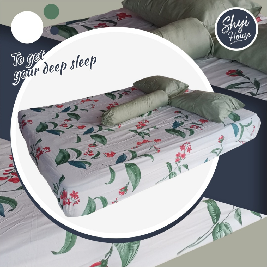 SPREI ANTI GESER Katun Jepang Flowers