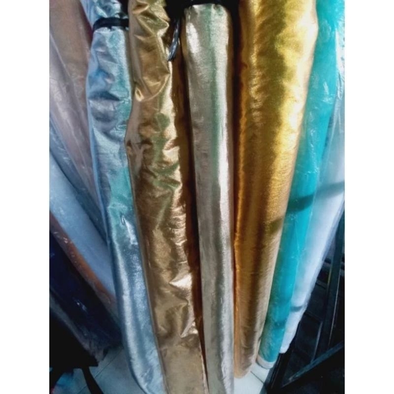 Kain Lame gold emas perak kain souvenir kain hiasan backdrop per 1 meter