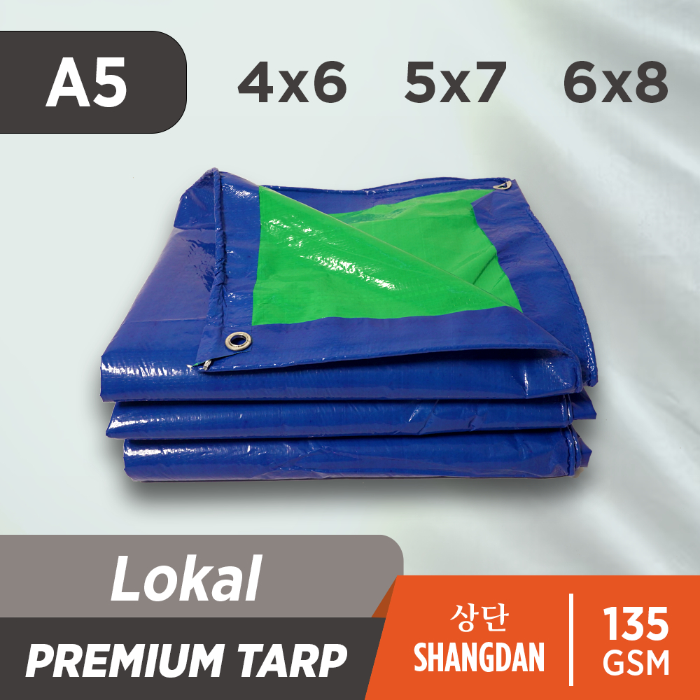 Terpal Plastik Premium Lokal A5 Ukuran 4x6 5x7 6x8 Harga Termurah Merk Shangdan Cap Hippo Waterproof