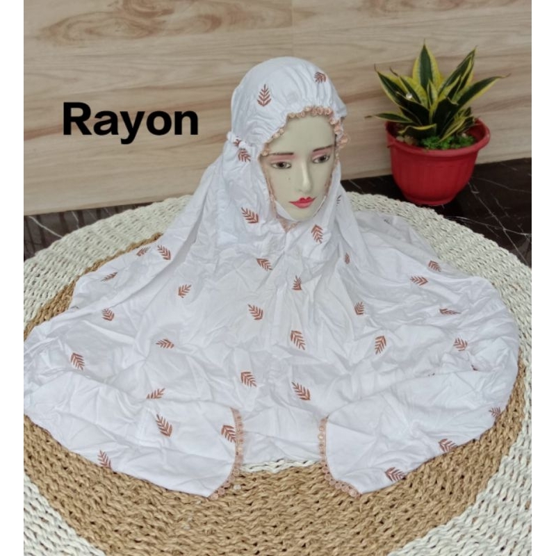 Rayon Premium Mukena Terusan Dewasa Putih