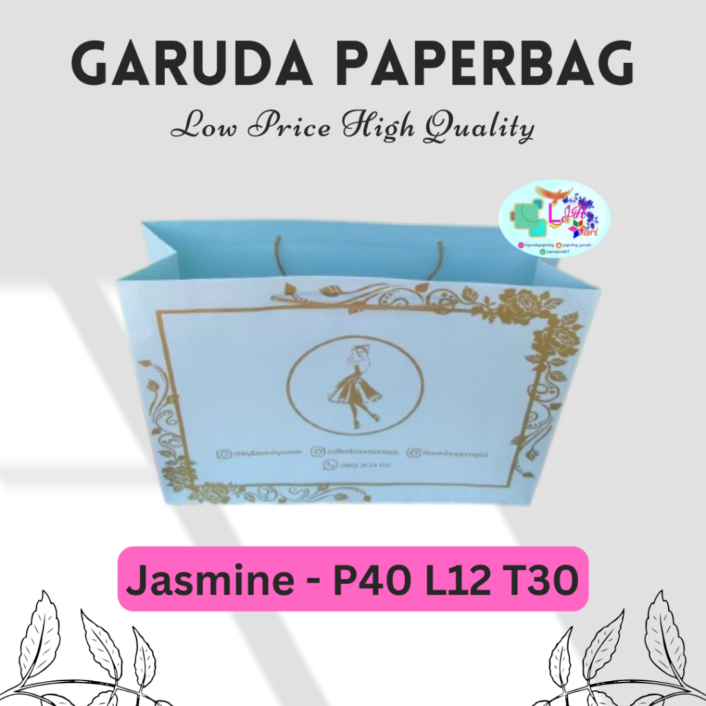 

Paper Bag Murah, Paperbag Toko Bahan Kertas Jasmine Warna 210gsm Size Besar