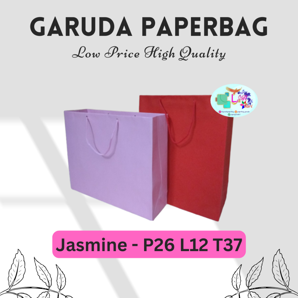 

Paper Bag Murah, Custom Paperbag Polos Warna Bahan Kertas Jasmine 210gsm