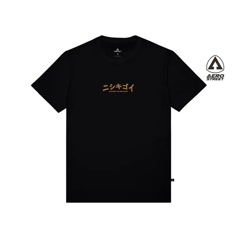 Aerostreet T Shirt Golden Samurai BLACK | kAOS MOTIF GOLDEN SAMURAI | KAOS DESAIN Bahan Katun Combed