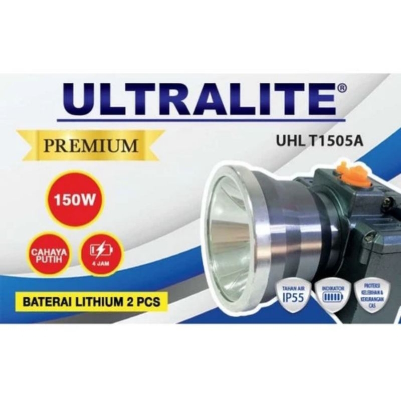 PROMO SENTER KEPALA CAS ULTRALITE 80W / 100W / 150W SUPER TERANG BATERAI CAS LITHIUM UHL T805A /
