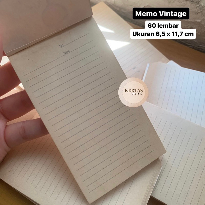 

Vintage Memo Paper / Kertas Memo 60 Lembar Journaling Scrapbook