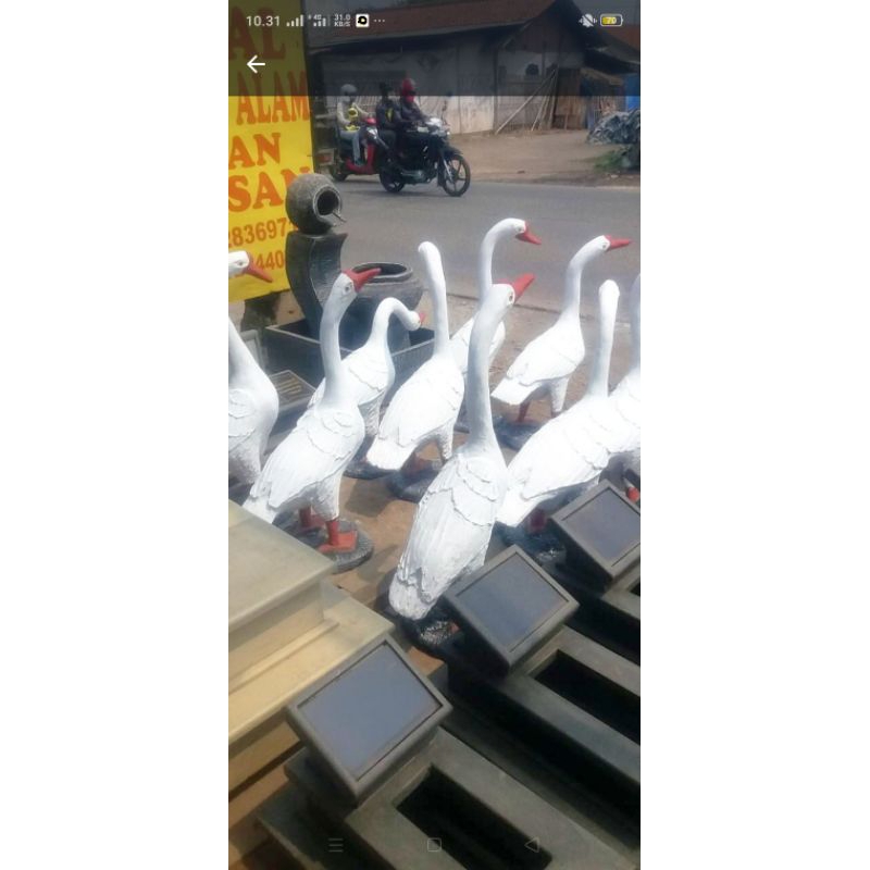 patung angsa hiasan taman