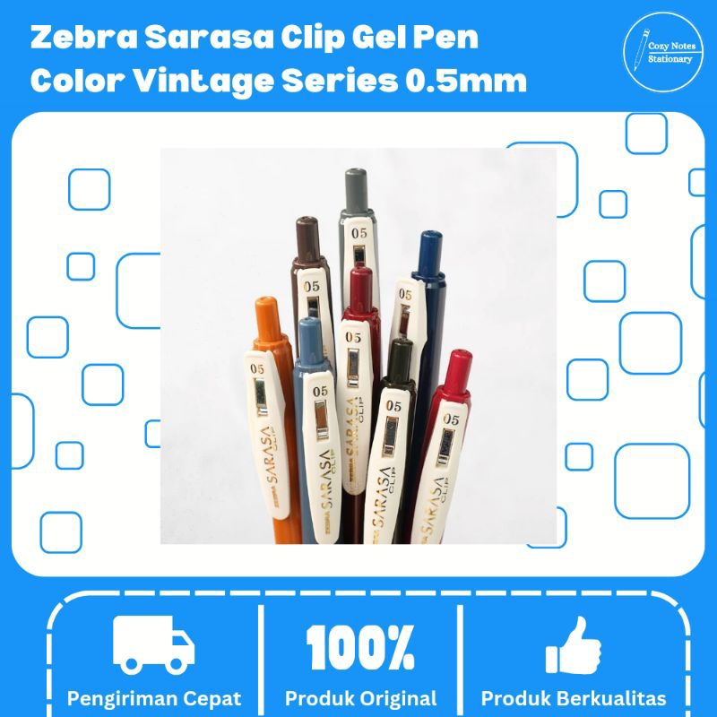 

Zebra Sarasa Clip Gel Pen Color Vintage Series 0.5mm - Pulpen Sarasa