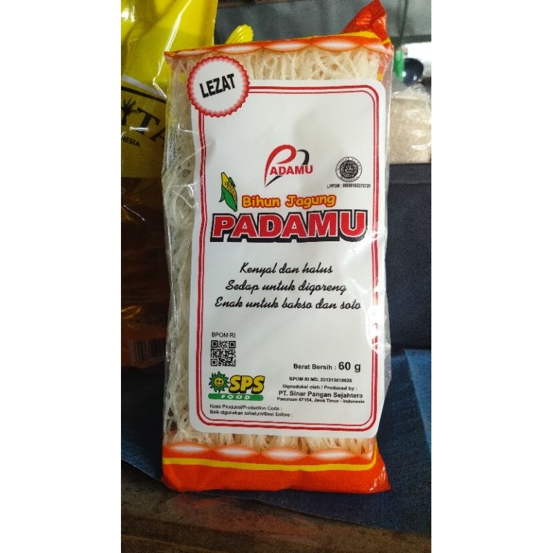 

1 RENTENG BIHUN JAGUNG PADAMU 60gr / 4 PCS Jatim