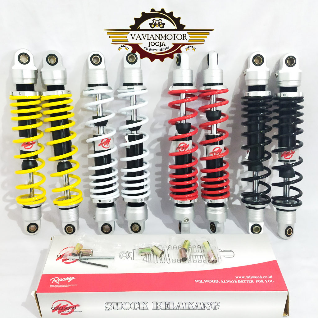 (OBRAL PROMO) Shock Sok Shockbreaker Belakang Rear Shock Absorber 320 340 mm Wilwood merah hitam kun