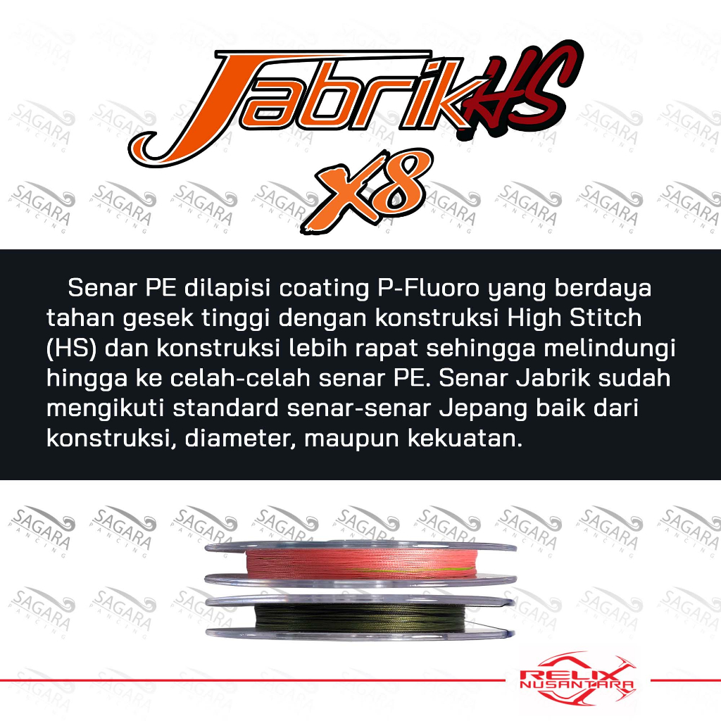 Senar PE Jabrik HS X8 100 Meter Connecting PE Jabrik Moss Green Multi Colour PE Relix Nusantara