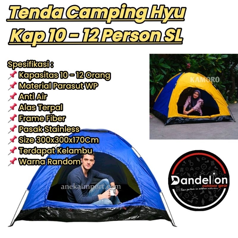 Tenda Camping Hyu Kap 10 - 12 Person SL Pe 1095