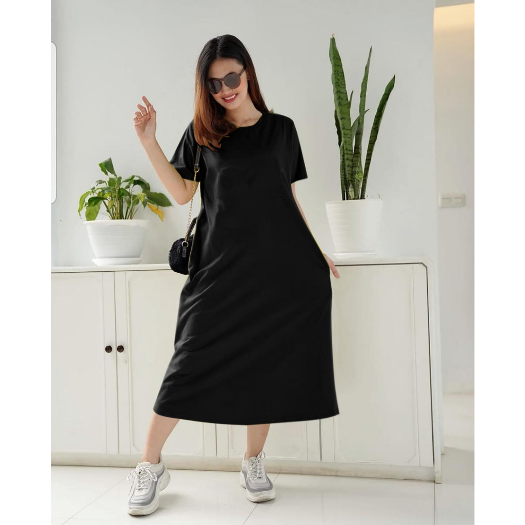 Dress Lengan Pendek / Dress Wanita Terbaru / Dress Wanita Polos