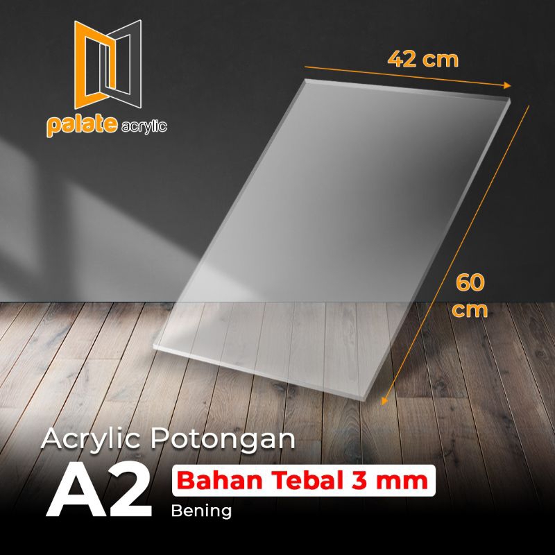 

Acrylic Bening Potongan A2 / Akrilik Bening A2 Bening Transparan - 3MM