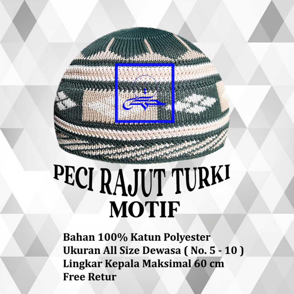 Peci / Kopiah Rajut Turki Motif Dewasa