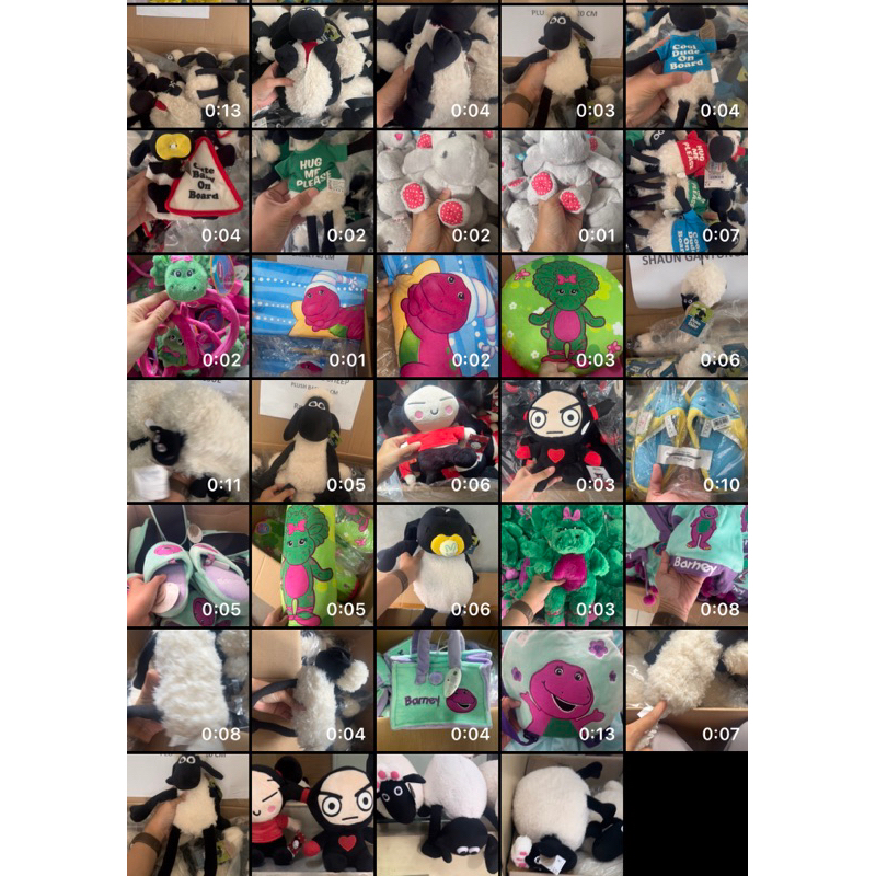 Boneka Hello kitty bantal sandal Shaun the Sheep, Barney, Pucca dll