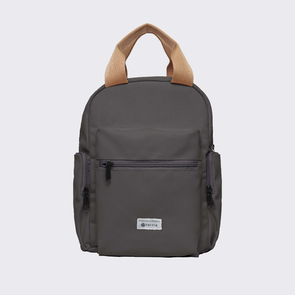 Fertig - Hakoa Grey - Tas Mini Backpack Kanvas - Backpack Wanita - Tas Ransel Wanita - Tas Sekolah