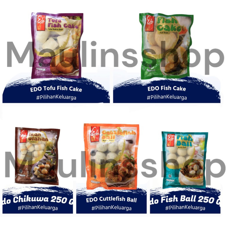 EDO SEAFOOD STEAMBOAT FISH BALL/CHIKUWA/TOFU/CUTTLE FISH CAKE 250GRAM BAKSO IKAN BASO IKAN CIKUWA FI