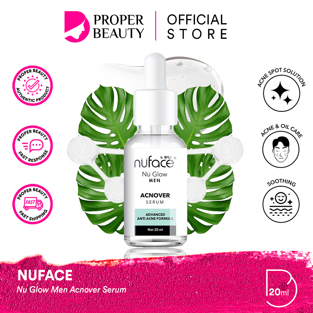 NUFACE Nu Glow Men Acnover Serum Indonesia / Serum Wajah 20ml / Advanced Anti Acne Formula For / Oil