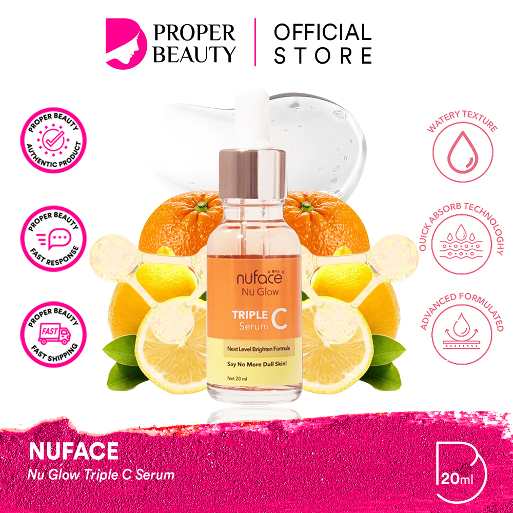 NUFACE Nu Glow Triple C Serum Indonesia / Serum Wajah 20ml / Next Level Brighten Formula / Say No Mo