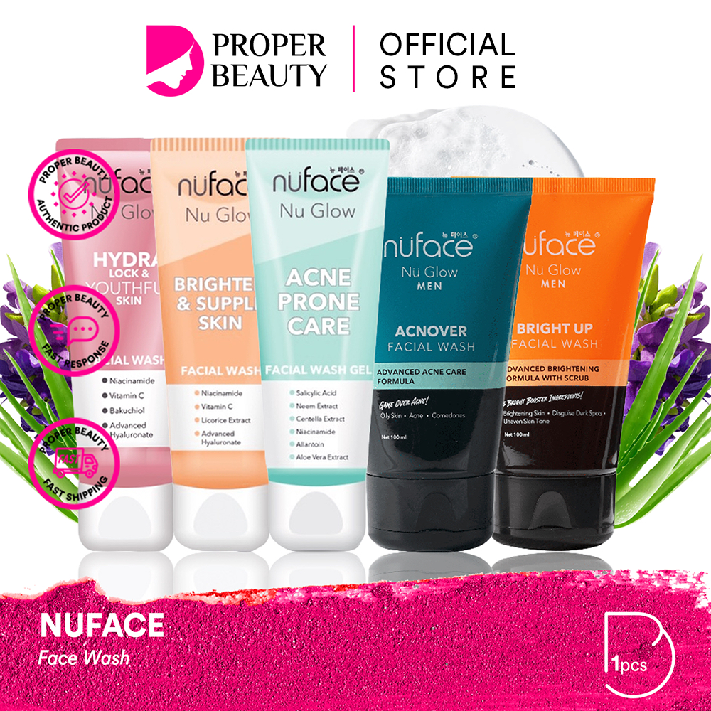 NUFACE Face Wash Indonesia / Pembersih Wajah / Nu Glow Brighten & Supple Skin / Hydra Lock & Youthfu