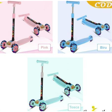 Scooter Lipat Electric Anak Otopet Listrik Roda 3 LED Mainan Skuter