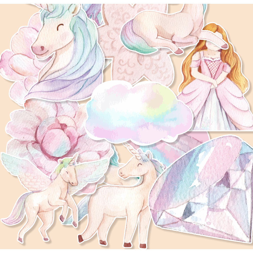 

(20 pcs) stiker UNICORN-watercolor-watercolor/random stiker satuan/stiker kartun lucu/random/murah/stiker satuan/murah/animal lucu