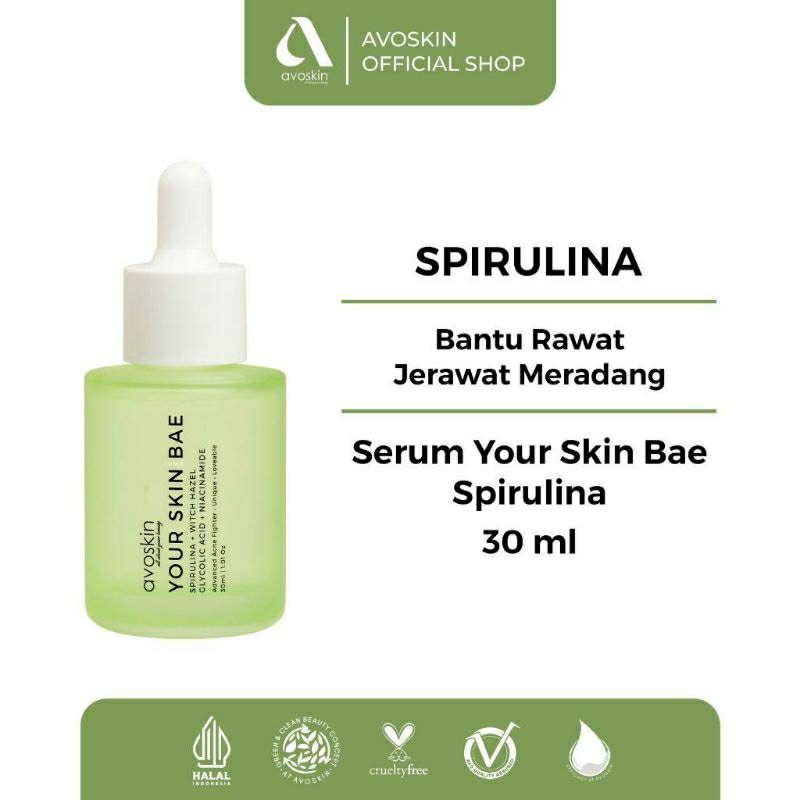 AVOSKIN - serum spirulina untuk jerawat meradang