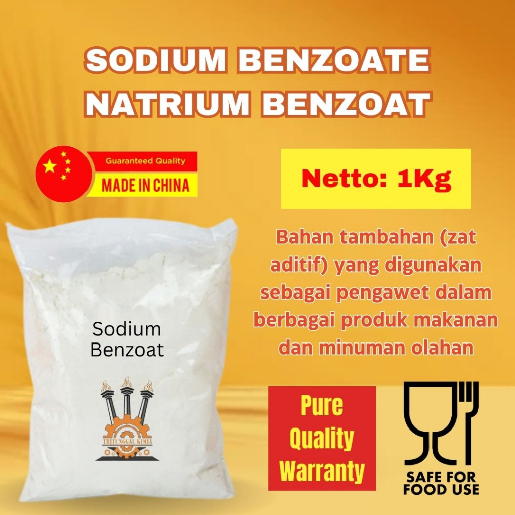 

1Kg Sodium Benzoate Natrium Benzoat ex China Grade A Rp43.800 Detail Kondisi: Baru Min. Pemesanan: 1 Buah Etalase: Semua Etalase Netto 1Kg Warna: Putih Fisik: Bubuk Grade: Food Grade Sebagai pengawet makanan yang dapat menahan pertumbuhan bakteri dan j