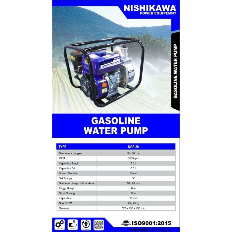 Mesin Alkon 3 dem/inch NGP-30 Nishikawa| Water Pump
